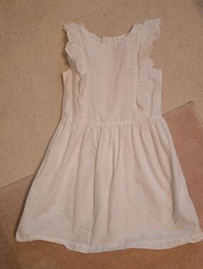 GAP Kids Classic White Eyelet Ruffle Kids Dress